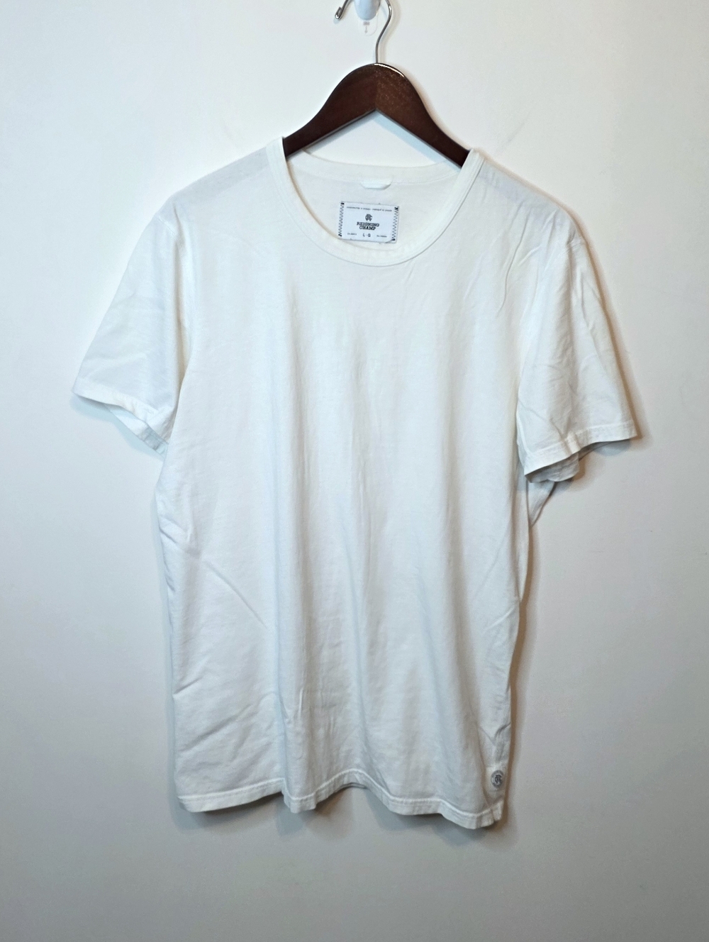 Reigning Champ White 1x1 Slub Tee Canadian Made Size Large